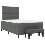 vidaXL Lit à ressorts avec matelas Gris foncé 120 x 190 cm tissu