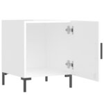 vidaXL Tables de chevet 2 Pièces blanc brillant 40x40x50 cm