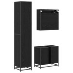 vidaXL Ensemble de mobilier de salle de bain 3 Pièces Chêne noir