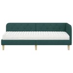 vidaXL Cadre de lit d'angle avec matelas Vert foncé 80 x 200 cm tissu