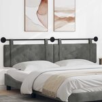 vidaXL Tête de lit suspendue Gris foncé Velours