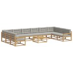 vidaXL Ensemble de canapés d'extérieur 11 pc Blanc et gris clair