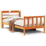 vidaXL Cadre de lit avec tête de lit sans matelas cire marron 90x190cm