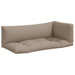 vidaXL Coussins de palette lot de 3 taupe tissu