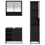 vidaXL Ensemble de mobilier de salle de bain 3 Pièces Chêne noir