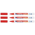 Marqueur Craie Liquide 4085 Rouge Pointe Ronde 1-2 mm x 3 EDDING