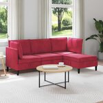 vidaXL Ensemble de meubles pour le salon 4 Pièces Bordeaux Velours