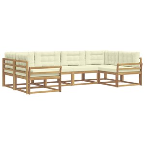 vidaXL Ensemble de canapés d'extérieur 6 pc Blanc et crème