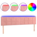 vidaXL Tête de lit à LED Rose 200x5x78/88 cm Velours