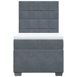 vidaXL Sommier à lattes de lit et matelas Gris foncé 80x200 cm Velours