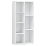 vidaXL Bibliothèque Blanc brillant 50x25x106 cm Bois d’ingénierie