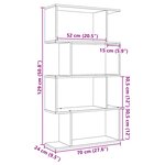 vidaXL Étagère séparatrice de pièce 4 niveaux sonoma gris 70x24x129 cm
