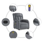vidaXL Fauteuil de massage inclinable Gris Similicuir