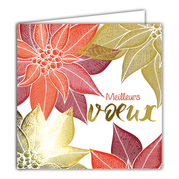 Carte Meilleurs Vœux avec Enveloppe Blanche 15x15cm