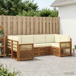 vidaXL Ensemble de canapé d'angle avec coussin 5 Pièces Naturel et Crème