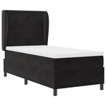 vidaXL Lit à ressorts avec matelas noir 100x200 cm en velours