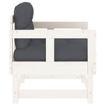 vidaXL Chaises de jardin et coussins lot de 2 blanc bois de pin massif