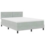 vidaXL Lit à ressorts avec matelas Gris clair 160 x 200 cm Velours