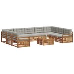 vidaXL Ensemble de canapés d'extérieur 10 pc Gris Naturel et Clair
