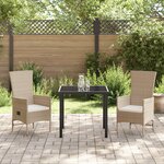 vidaXL Ensemble de jardin 3 pièces avec coussins beiges en poly rattan