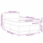 vidaXL Lit avec sommier avec matelas Gris Clair 120x200 cm Tissu velours côtelé