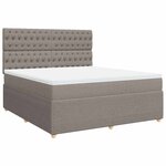 vidaXL Sommier à lattes de lit avec matelas Taupe 180x200 cm Tissu