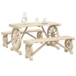 vidaXL Ensemble à manger de jardin 3 Pièces bois de sapin massif