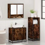 vidaXL Ensemble de meubles de salle de bain 3 Pièces Chêne fumé
