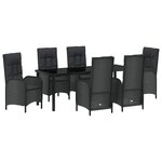 vidaXL Ensemble de salle à manger pour jardin 7 pc Noir polyrotin