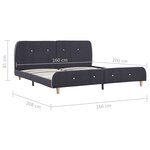 vidaXL Cadre de lit Gris foncé Tissu 160x200 cm