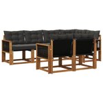 vidaXL Ensemble de canapés d'extérieur 7 pc Naturel et noir