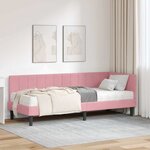vidaXL Cadre de lit d'angle avec matelas Rose 80 x 200 cm Velours
