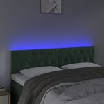 vidaXL Tête de lit à LED Vert foncé 144x7x78/88 cm Velours