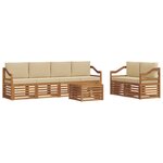 vidaXL Ensemble de canapés d'extérieur 7 Pièces Naturel et Beige