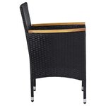vidaXL Chaises à manger de jardin lot de 2 Résine tressée Noir