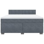 vidaXL Sommier à lattes de lit et matelas Gris foncé 180x200cm Velours
