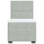 vidaXL Sommier à lattes de lit et matelas Gris clair 100x200cm Velours