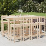 vidaXL Ensemble de bar de jardin 9 Pièces Bois de pin massif