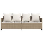 vidaXL Chaise longue avec coussins beige résine tressée