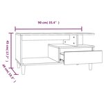 vidaXL Table basse Sonoma gris 90x49x45 cm Bois d'ingénierie