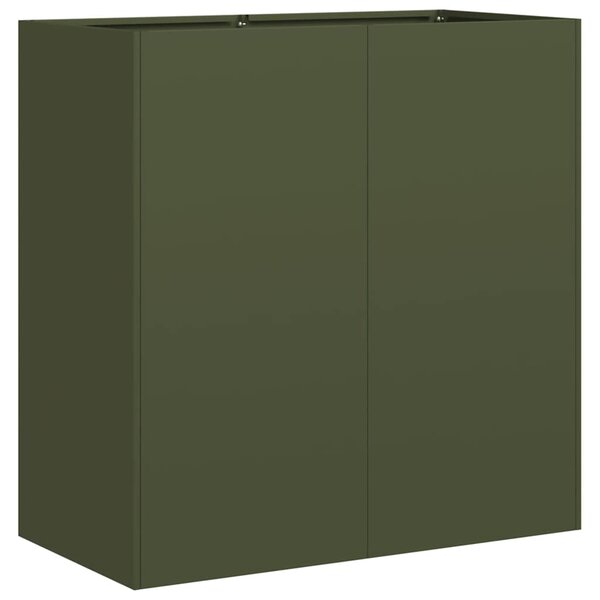 vidaXL Jardinière vert olive 80x40x80 cm acier laminé à froid