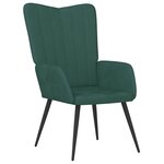vidaXL Chaise de relaxation avec tabouret Vert foncé Velours