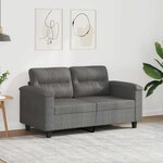 vidaXL Canapé à 2 places Gris foncé 120 cm Tissu microfibre