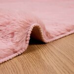 vidaXL Tapis en Fourrure Synthétique de Lapin Olite Rose 80 x 200 cm