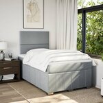 vidaXL Sommier à lattes de lit avec matelas Gris clair 120x200cm Tissu