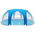 Blue bay pavillon de piscine ovale 530x410x205 cm bleu
