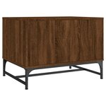 vidaXL Table basse avec portes en verre chêne marron 68 5x50x50 cm