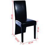 vidaXL Chaises à manger lot de 2 noir similicuir