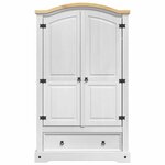 vidaXL Armoire avec tiroir Blanc 101 x 52 x 170 cm Pin massif