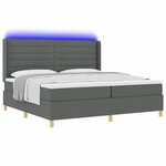 vidaXL Lit à ressorts avec matelas Gris 140 x 200 cm tissu